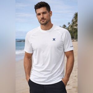 22. Hurley • NWT White rashguard  T-Shirt with Logo